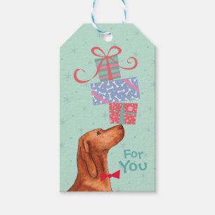 Para Regalos Cumpleaños presenta etiquetas de regalo de Vizsla