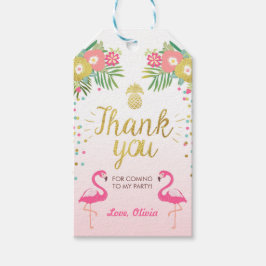 Para Regalos Cumpleaños tropical gracias etiquetas Flamingo Lua
