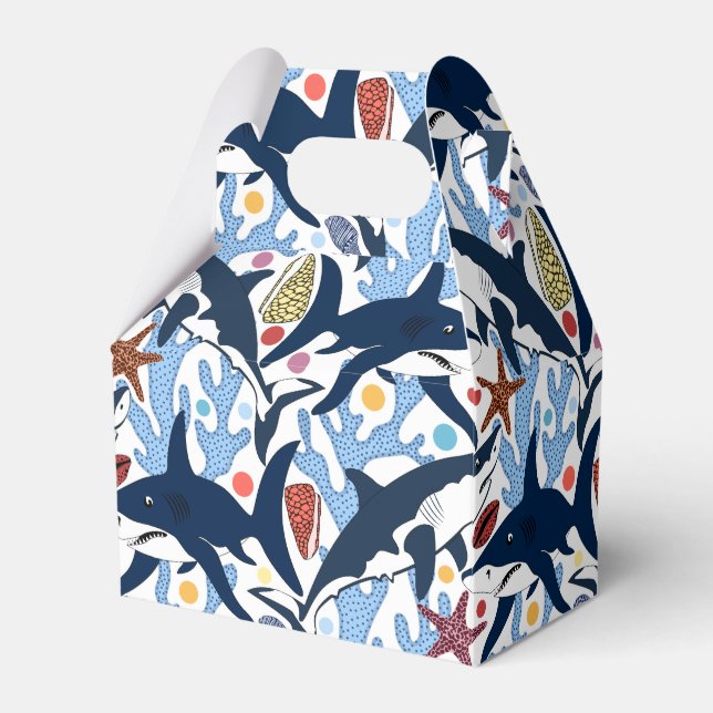 Para Regalos Cuta caja de fiesta de patrón de tiburón de playa (Front Side)