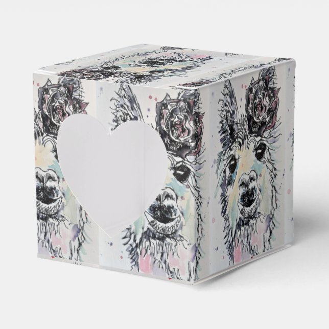 Para Regalos Cute Alpacca Llama Chicas Caja de Favor de Pastel  (Anverso)