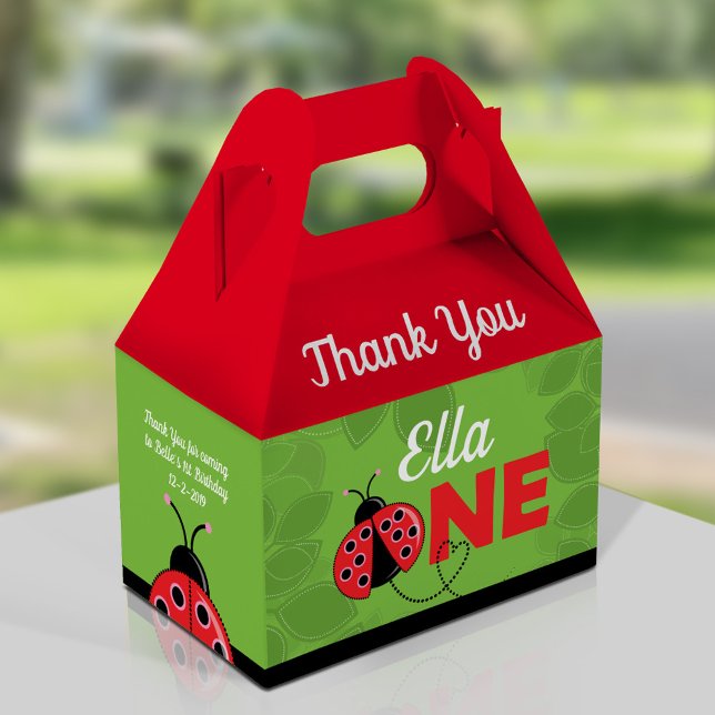 Para Regalos Cute Ladybug primer cumpleaños Fiesta Caja de horn (Subido por el creador)