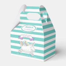 Cute unicornio niños a rayas Verde azuladas caja d