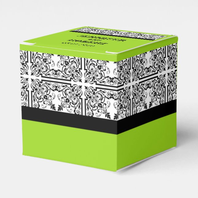 Para Regalos Deslumbramiento de Damask en la caja de favores de (Costado Anverso)