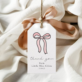 Para Regalos Doodle Rosado Bow Baby Girl Primer Etiquetas De Fa