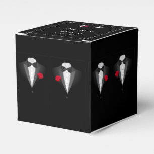 Para Regalos Dos Tuxedos con caja de Favor de la Boda Gay Rosa