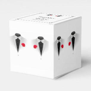 Para Regalos Dos tuxedos en caja de favores de la boda gay blan