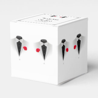Para Regalos Dos tuxedos en caja de favores de la boda gay blan