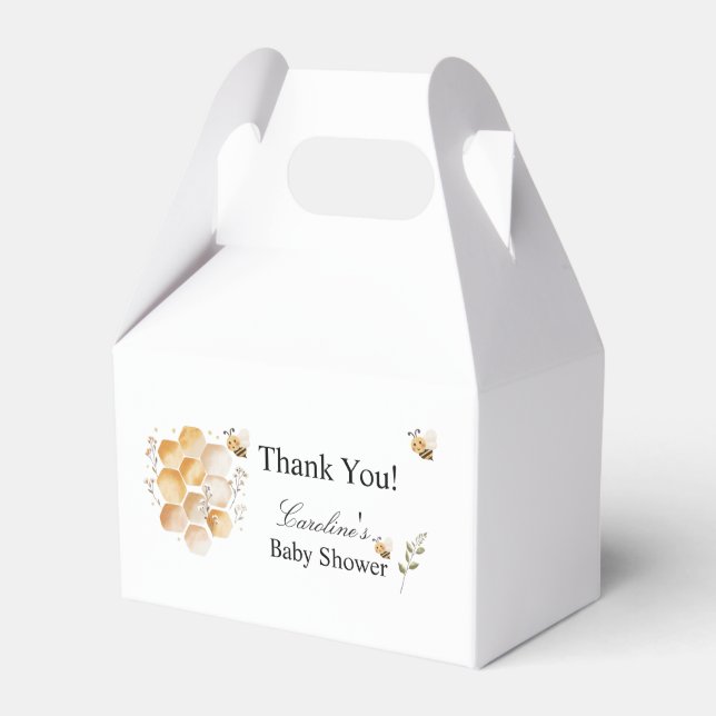 Para Regalos Dulce como caja de Baby Shower de Abeja (Front Side)