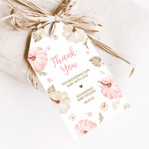 Para Regalos Dulce rosado Pequeña Calabaza Caer Etiquetas Favor