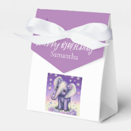 Para Regalos Elefante adorable Flores púrpuras Caja de Favor de