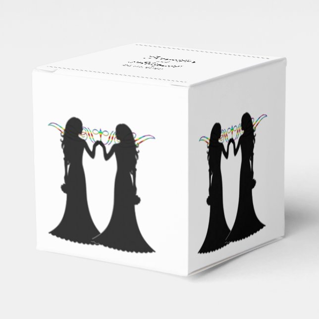 Para Regalos Elegancia arcoiris Novias Caja de Favor de Boda (Costado Anverso)
