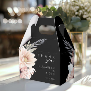 Para Regalos Elegante caja de Bodas de Boho negro y pastoral
