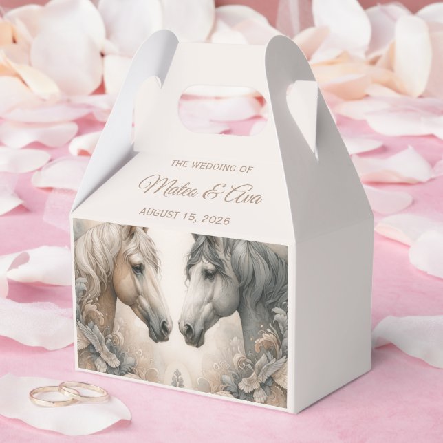 Para Regalos Elegante Caja de Favor de Boda de Caballos (Boda)