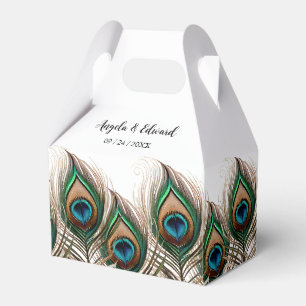 Para Regalos Elegante Caja de Favor de Boda de Pavo Real