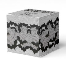 Elegante Caja de Favor de Boda Gótica de Bat Lace 