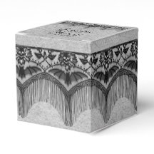 Elegante Caja de Favor de Boda Gótica de Lace Posh