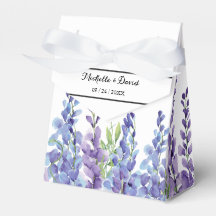 Elegante Caja de Favor de Boda Violeta Púrpura