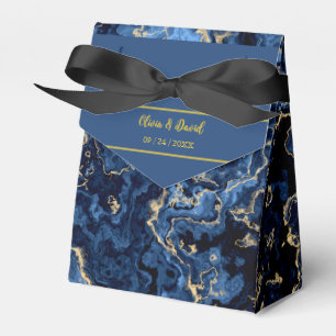 Para Regalos Elegante Caja De Favor De La Boda De Mármol Azul Y