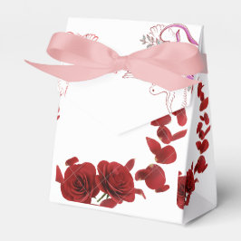 Para Regalos Elegante Caja de Favor de la Boda Rosa Roja