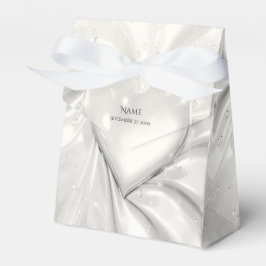 Para Regalos Elegante Caja de Favor del Corazón de Crema Blanca