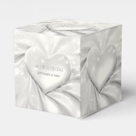 Para Regalos Elegante Caja de Favor del Corazón de Crema Blanca