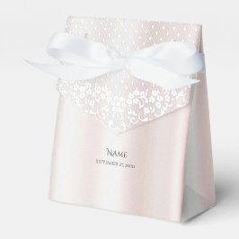 Para Regalos Elegante caja de Favor Floral de encaje blanco