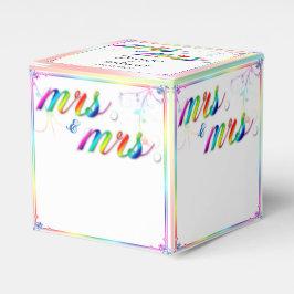 Para Regalos Elegante caja de favores de boda floral arcoiris