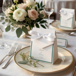 Para Regalos Elegante caja de favores de la boda verde esmerald