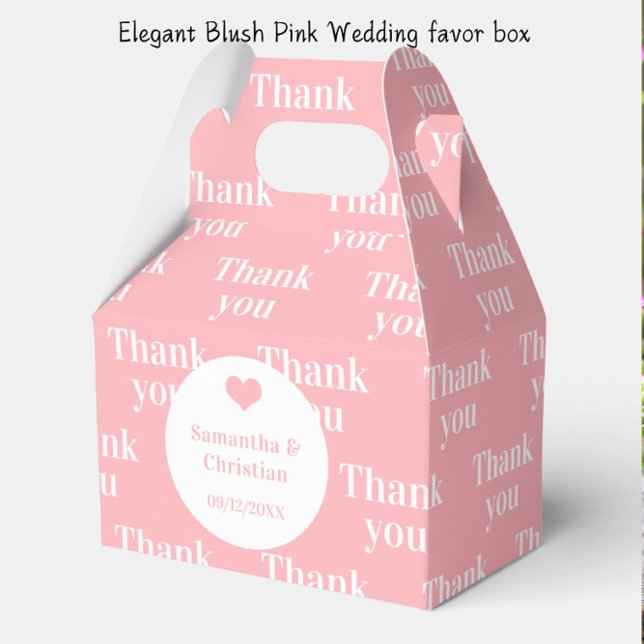 Para Regalos Elegante caja de favores Rubor Pink Wedding (Subido por el creador)