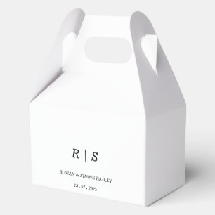 Para Regalos Elegante caja de favoritos de boda en blanco y neg