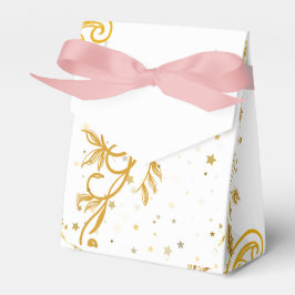 Para Regalos Elegante caja de favoritos de boda floral de oro c