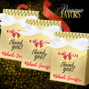Para Regalos Elegante caja de favoritos de la boda de oro con n