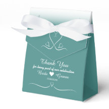 Elegante Personalizado Boda Verde azulado Caja de 