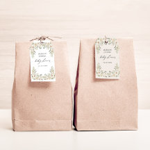 Elegantes etiquetas de regalo de boda con flores d