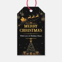 Elegantes Etiquetas de Regalo de Navidad de Santa