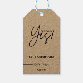 Para Regalos Ella dijo Sí Etiquetas de regalo del partido de co