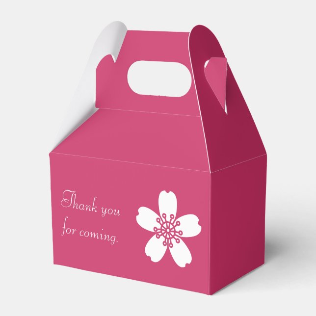 Para Regalos Encantadora Sakura en caja de favores de frambuesa (Front Side)