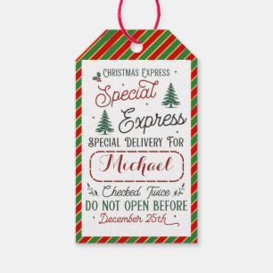 Para Regalos Entrega Especial   Etiquetas de Regalo de Santa Po