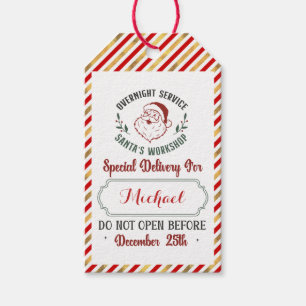 Para Regalos Entrega Especial Etiquetas de regalo de Santa Po