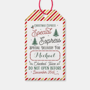 Para Regalos Entrega Especial   Etiquetas de Regalo de Santa Po