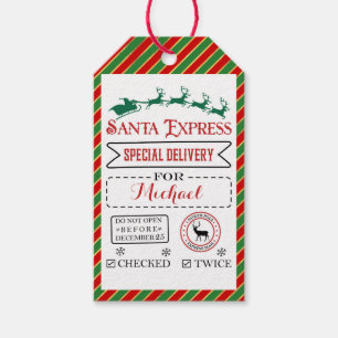 Para Regalos Entrega Especial   Etiquetas de Regalo de Santa Po