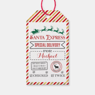 Para Regalos Entrega Especial Etiquetas de regalo de Santa Po