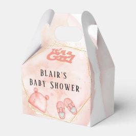 Para Regalos Es una caja de Chica rosada y dorada Baby Shower F