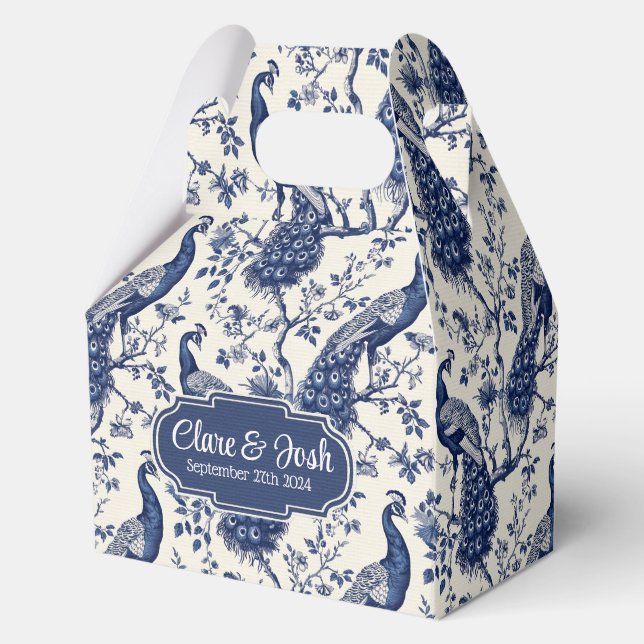 Para Regalos Estilo Chinoiserie Peacock Tema Caja de Favor de B (Anverso)
