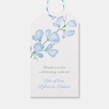 Etiquetas Baby Shower Favor Classic Blue Sweet Pea