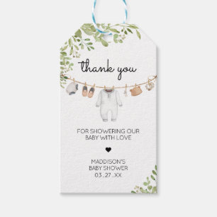 Para Regalos Etiquetas Baby Shower Favor de Boho Baby Clothes