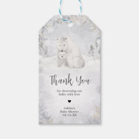 Etiquetas Baby Shower Favor del Oso Polar de Invie
