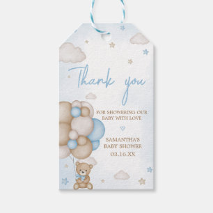 Para Regalos Etiquetas Baby Shower Favorito de globo de oso azu