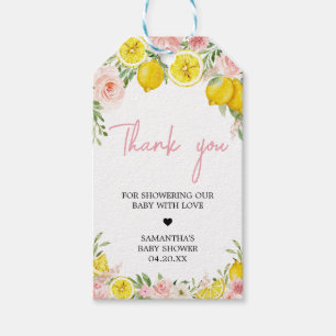 Para Regalos Etiquetas Baby Shower Favorito de limón floral ros