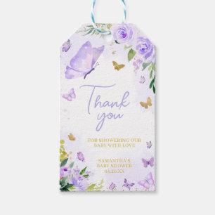 Para Regalos Etiquetas Baby Shower Favorito de mariposa morada